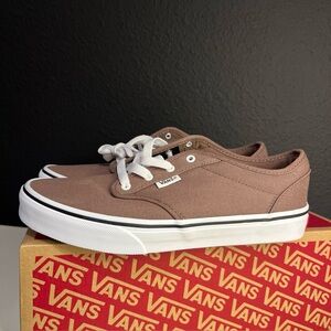 Vans Atwood Deep Taupe Brown Canvas Low Top Boy's Skate Shoes Sz 6 NWB
